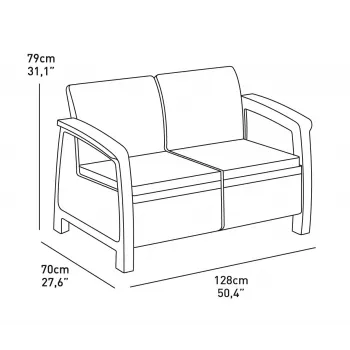 KETER tuinbank tweezits Corfu Love Seat bruin