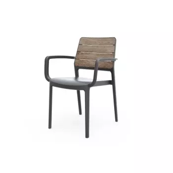 KETER tuinstoel Deco Porto fauteuil essenhoutlook/grijs
