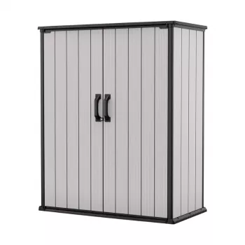 Keter Premier Tall tuinhuis 29209552 – beige/bruin hars opslaghuis, 1700L, dubbelwandig, afsluitbaar
