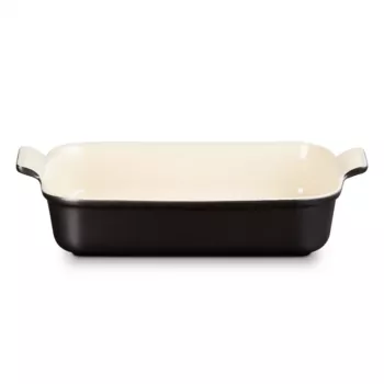 Le Creuset Rechthoekige Heritage aardewerk ovenschaal 32x24cm / 4L zwart