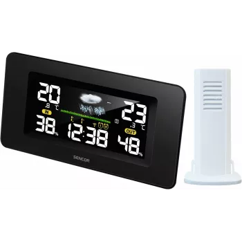 SENCOR SWS 5270 weerstation met draadloze buitensensor, kleuren-LCD, radiografische klok