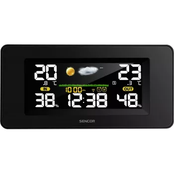 SENCOR SWS 5270 weerstation met draadloze buitensensor, kleuren-LCD, radiografische klok