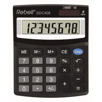 Rebell SDC408 half-bureaurekenmachine, 8 cijfers, zwart