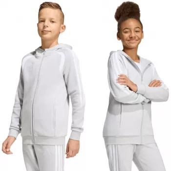 Kinderen hoodie adidas Tiro 26 League Sweat Full Zip Hoodie grijs KF3323 140cm