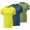 4F M4217 heren T-shirt 3-pack geel, blauw, groen 4FWSS26TTSHM4217 90S XL