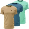 4F M4481 heren T-shirt 3-pack beige, blauw, mint 4FWSS26TTSHM4481 91S 5XL