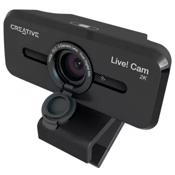 Creative Live! Cam Sync V3 2K QHD webcam met dubbele microfoons en privacysluiting, zwart