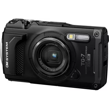 OM System Tough TG-7 zwart robuuste compactcamera, 12 MP, 4K video, waterdicht 15m