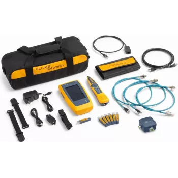 Fluke Networks LinkIQ Duo Industrial Ethernet kabel- en netwerktester-kit met M12-adapters, PoE, tot 10 Gb/s, Li-Ion, CAT 3-8 6029135
