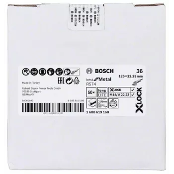 Bosch Best for Metal R574 fiberschijf 125 mm X-LOCK korrel 36 2608619160