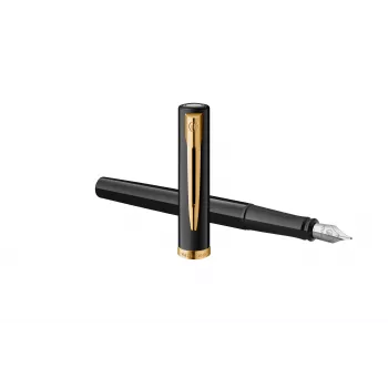 Waterman Impression vulpen zwarte lak goudbeslag fijne pen blauwe geschenkdoos 2225499
