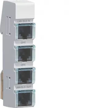 Hager LMN busmodule, 4x RJ12-bussen, passief, zonder stroomvoorziening ZZ12LMN04P