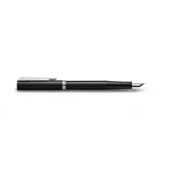 Waterman Impression vulpen zwarte lak chroom sierring fijne pen blauwe inkt geschenkdoos 2225496