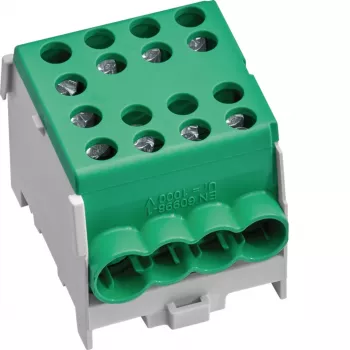HAGER KH35E8 1-polige hoofdleiding-aftakklemmenblok, 10-35 mm², 125 A, groen
