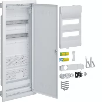 HAGER VU602WWH Volta inbouw-verdeelkast met stopcontact en witte kunststofdeur