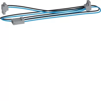 HAGER KU9S80YE KNX Y-kabel, zwart/blauw, 1 stekker naar 2 bussen, 0,8 m