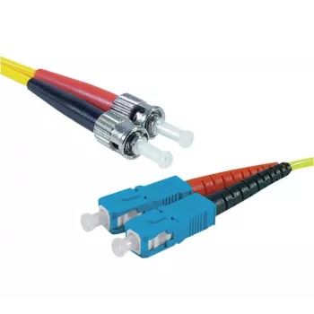 Exertis Connect ST/UPC naar SC/UPC singlemode duplex glasvezel patchkabel, 2m, OS2, LSZH, geel 392882