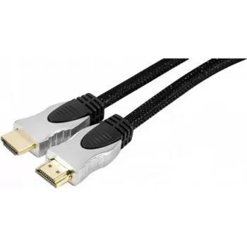 EXERTIS CONNECT high-speed HDMI-kabel met Ethernet, verguld, gevlochten, 1,5 m, zwart 127899