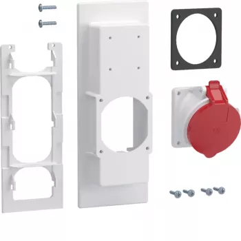 HAGER ZY32CEE universZ CEE flenscontactdoos 32A 5-polig 400V IP44 rood