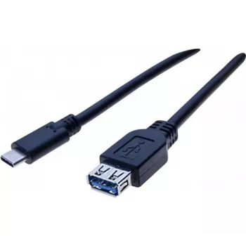 EXERTIS CONNECT USB-C naar USB-A adapterkabel, 50 cm, zwart 150319