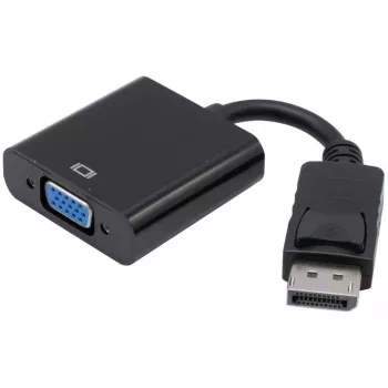 Exertis Connect DisplayPort 1.2 naar VGA-adapter met stereo-audio, actief, DisplayPort stekker naar VGA bus, zwart (127370)