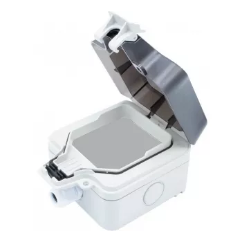Exertis Connect opbouw buitenbehuizing IP66, 1-voudig, lichtgrijs RAL 7035 (273049)