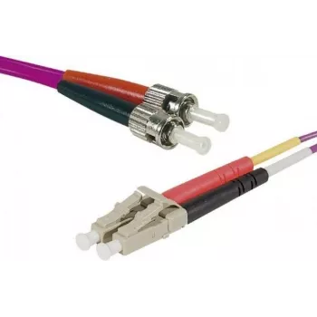 EXERTIS CONNECT Eco OM4 glasvezel-patchkabel LC duplex naar ST duplex, 50/125 µm, erika-violet, 1,0 m, UPC Polish 392791