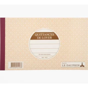 Le Dauphin huurkwitantieblok, 125 x 210 mm, 2-delig, zelfdoorschrijvend, 50 sets, wit (1453D)
