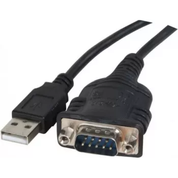Exertis Connect 040341 USB Type-A naar DB-9 RS-232 seriële adapterkabel, 1 m, zwart
