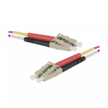 Exertis Connect OM4 glasvezel-patchkabel LC duplex naar LC duplex, 50/125 µm, erika violet, 0,5 m 392780