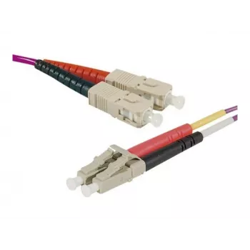 EXERTIS CONNECT glasvezel-patchkabel Eco, 50/125 µm, OM4-fiber, SC duplex stekker/LC duplex stekker, erika-violet, 3,0 m UPC UPC-slijping (392803)