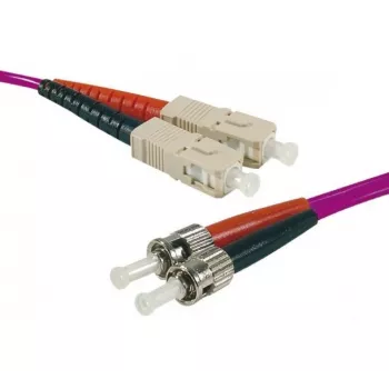 EXERTIS CONNECT OM4 glasvezel-patchkabel, 50/125 µm, 2x ST naar SC duplex, erikaviolet, 3,0 m, UPC 392823