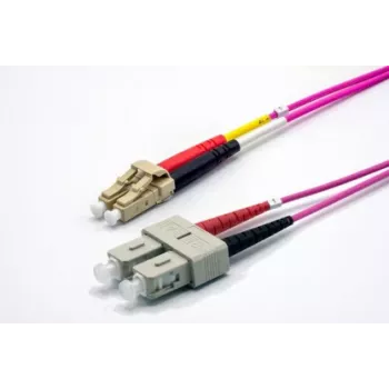 EKIVALAN OM4 duplex glasvezel-patchkabel LC/SC, 50/125 µm, erikaviolet, 5 m COZOM4DCLC2SE0050A