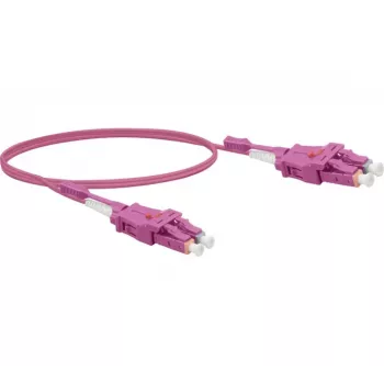 EXERTIS CONNECT OM4 Uniboot LC duplex naar LC duplex glasvezel-patchkabel, 50/125 µm, erikaviolet, 5 m 392954