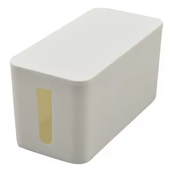 Exertis Connect kleine kabelmanagement-box voor stekkerdozen, wit, 240 x 120 x 130 mm 573425