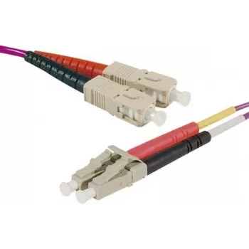 Exertis Connect OM4 Glasvezel-patchkabel LC Duplex naar LC Duplex UPC, Erika-Violet, 7m 392785