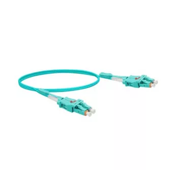 EXERTIS CONNECT Uniboot Glasvezel-patchkabel, OM3, LC Duplex naar LC Duplex, UPC, Aqua, 2 m 392942