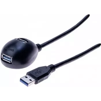 Exertis Connect USB-cradle verlengkabel, USB-A stekker naar USB-A bus, 1,5 m, zwart 532533