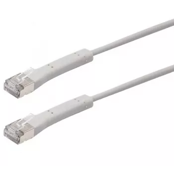 Exertis Connect RJ45-patchkabel, Cat. 6A, F/FTP, haaks, halogeenvrij, grijs, 0,5 m (854307)