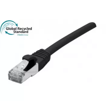 EXERTIS CONNECT Cat. 6A S/FTP patchkabel, 1 m, zwart, halogeenvrij TPE, GRS-gecertificeerd, snagless 854548