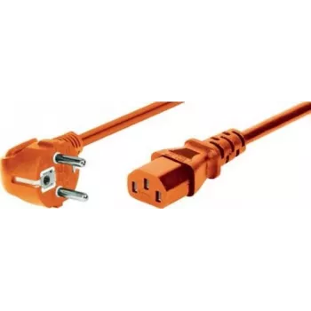 EXERTIS CONNECT netkabel, haakse Schuko-stekker naar IEC C13-bus, oranje, 0,6 m (808071)