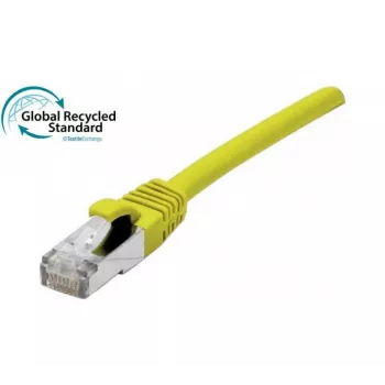 EXERTIS CONNECT Cat. 6A S/FTP patchkabel, TPE, halogeenvrij, GRS-gecertificeerd, rastnasbescherming, geel, 0,3 m 854537