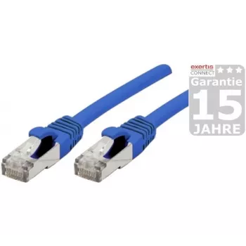EXERTIS CONNECT Cat 6A S/FTP patchkabel, 0,5 m, blauw, slim snagless boot 858451