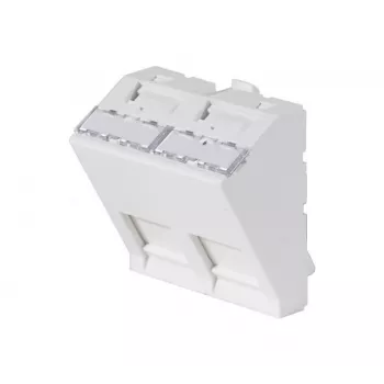 EXERTIS CONNECT afdekplaat-inzet 45x45mm voor 2 Keystone-modules, 30°, signaalwit RAL 9003 911711
