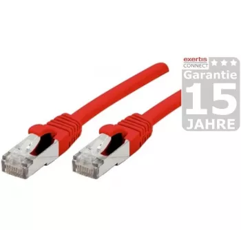 Exertis Connect Dexlan CAT 6a SFTP patchkabel, RJ-45 stekker naar RJ-45 stekker, 20 m, halogeenvrij, gegoten, snagless, rood 858476