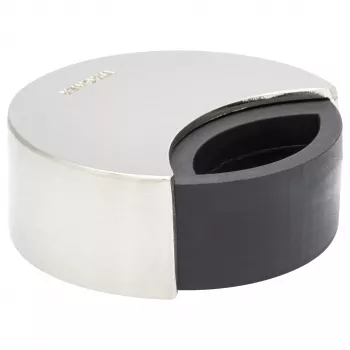 Wagner design yourself EH 5151 deurstopper zinkdrukgietsel met rubberen buffer, verchroomd, Ø50 mm, om vast te schroeven, zilver 15515111