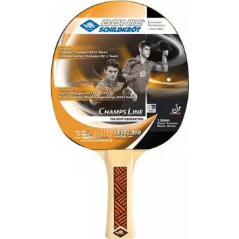 DONIC SCHILDKRÖT Champs Line 300 tafeltennisbat - FSC-gecertificeerd 5-voudig speciaal multiplex, Jade-rubber, concave greep, beginner 705132