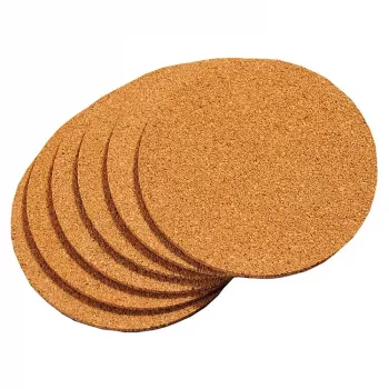 KESPER onderzetterset van natuurlijk kurk, 6-delig, vierkant, hittebestendig, 100x100x5 mm, milieuvriendelijk
