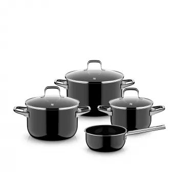 WMF Fusiontec Essential Pro 4-delige pannenset zwart 3201114047