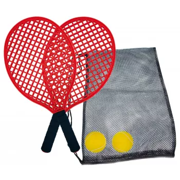 Schildkröt beachtennisset, zwart/rood – 2 kunststof rackets en softbal 970130